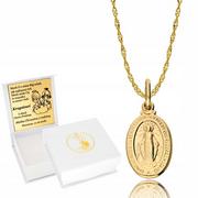 Biżuteria dla dzieci - ﻿Złoty Łańcuszek 333 Cudowny Medalik Komunia Grawer - miniaturka - grafika 1