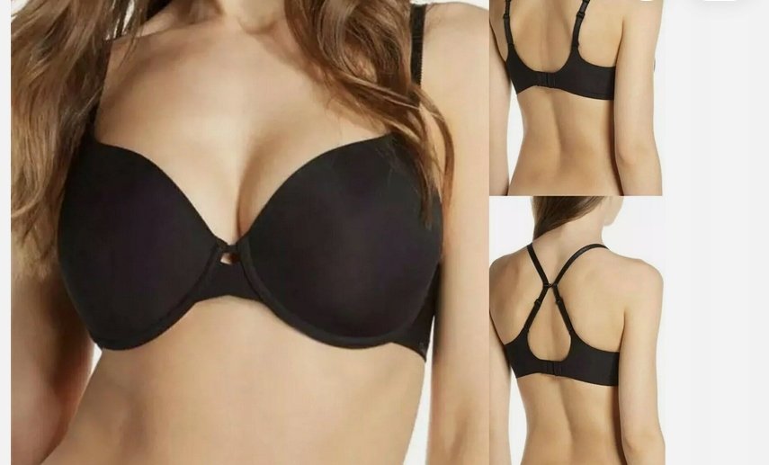 Chantelle biustonosz stanik usztywniany czarny gładkie miseczki rozmiar 75F