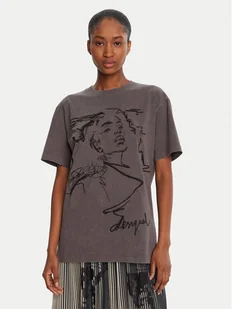 Desigual T-Shirt Budapest 25WWTK47 Szary Regular Fit - Koszulki i topy damskie - miniaturka - grafika 1