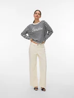 Swetry damskie - Vero Moda Sweter "Apple" w kolorze czarno-kremowym - miniaturka - grafika 1