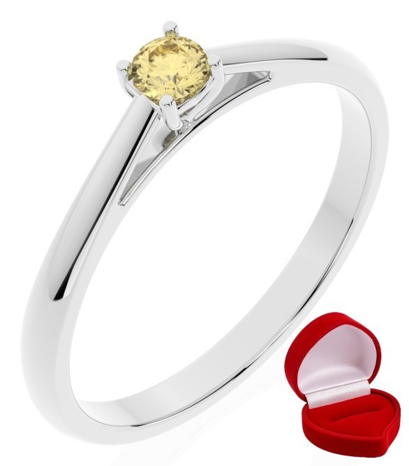 ZŁOTY PIERŚCIONEK ZARĘCZYNOWY 585 14k SZAFIR 0,09 ct BIAŁE ZŁOTO R0