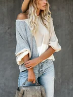 Swetry damskie - LA Angels Sweter w kolorze beżowo-biało-szarym - miniaturka - grafika 1