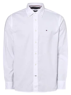 Tommy Hilfiger Koszula męska Mężczyźni Regular Fit Bawełna biały jednolity button down, S - Koszule męskie - miniaturka - grafika 1