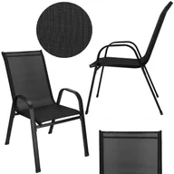 Fotele i krzesła ogrodowe - Krzesło ogrodowe metalowe na taras balkon, do 120 kg czarne UNIWERSALNY - miniaturka - grafika 1