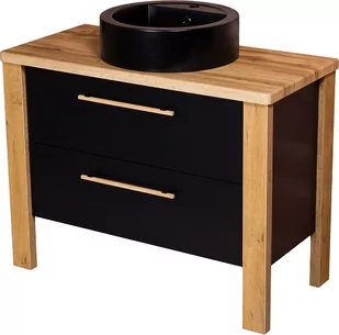 Stojąca szafka łazienkowa 100 cm czarny mat z czarną umywalką Cortez Gante - Szafki łazienkowe - miniaturka - grafika 1