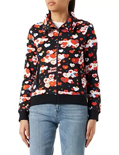 Love Moschino Damska kurtka polarowa ze stretchu, Czarny niebieski czerwony żółty biały, 48 - Kurtki damskie - miniaturka - grafika 1