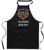 Fartuchy i rękawice kuchenne - Fartuch dla koła gospodyń wiejskich z folkowym wzorem dla kgw szybka wysyłka - miniaturka - grafika 1