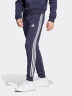 Spodnie sportowe męskie - adidas Spodnie dresowe Essentials Fleece 3-Stripes Cuff IJ6493 Granatowy Regular Fit - miniaturka - grafika 1
