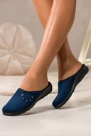 Kapcie damskie - Granatowe kapcie damskie Inblu obuwie domowe z cyrkoniami XF99990S - miniaturka - grafika 1