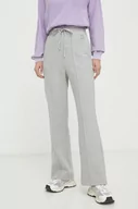 Spodnie damskie - Weekend Max Mara spodnie dresowe bawełniane kolor szary gładkie - miniaturka - grafika 1