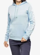 Bluzy sportowe damskie - Bluza z kapturem damska Columbia Trek Graphic Hoodie - blue/white logo - miniaturka - grafika 1