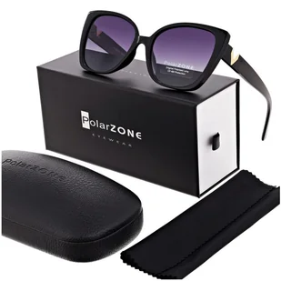Damskie kocie okulary przeciwsłoneczne z polaryzacją i filtrem UV400 POL-985 PolarZone czarne - Okulary przeciwsłoneczne - miniaturka - grafika 1