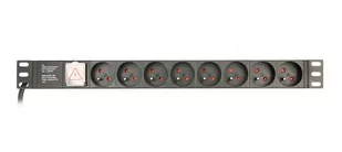 Gembird LISTWA ZASILAJĄCA RACK 19" PDU EG-PDU-014-FC14 1U, 16A, 8X FRANCUSKIE GNIAZDO, WTYK C14, KABEL 3M EG-PDU-014-FC14 - Listwy zasilające - miniaturka - grafika 1