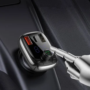 Baseus Transmiter FM Bluetooth 5.0 ładowarka samochodowa PPS Quick Charge QC4.0 Power Delivery USB Typ C / micro SD 5A 36W czarny (CCTM-B01) - Transmitery FM - miniaturka - grafika 23