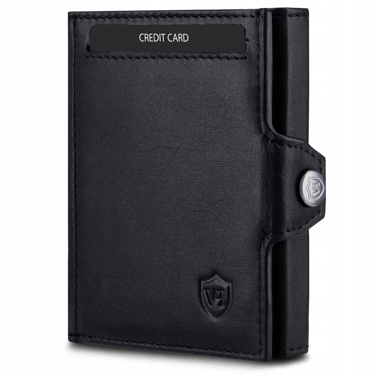 VON HEESEN Portfel Slim RFID Ochrona Dla Mężczyzn i Kobiet Czarny