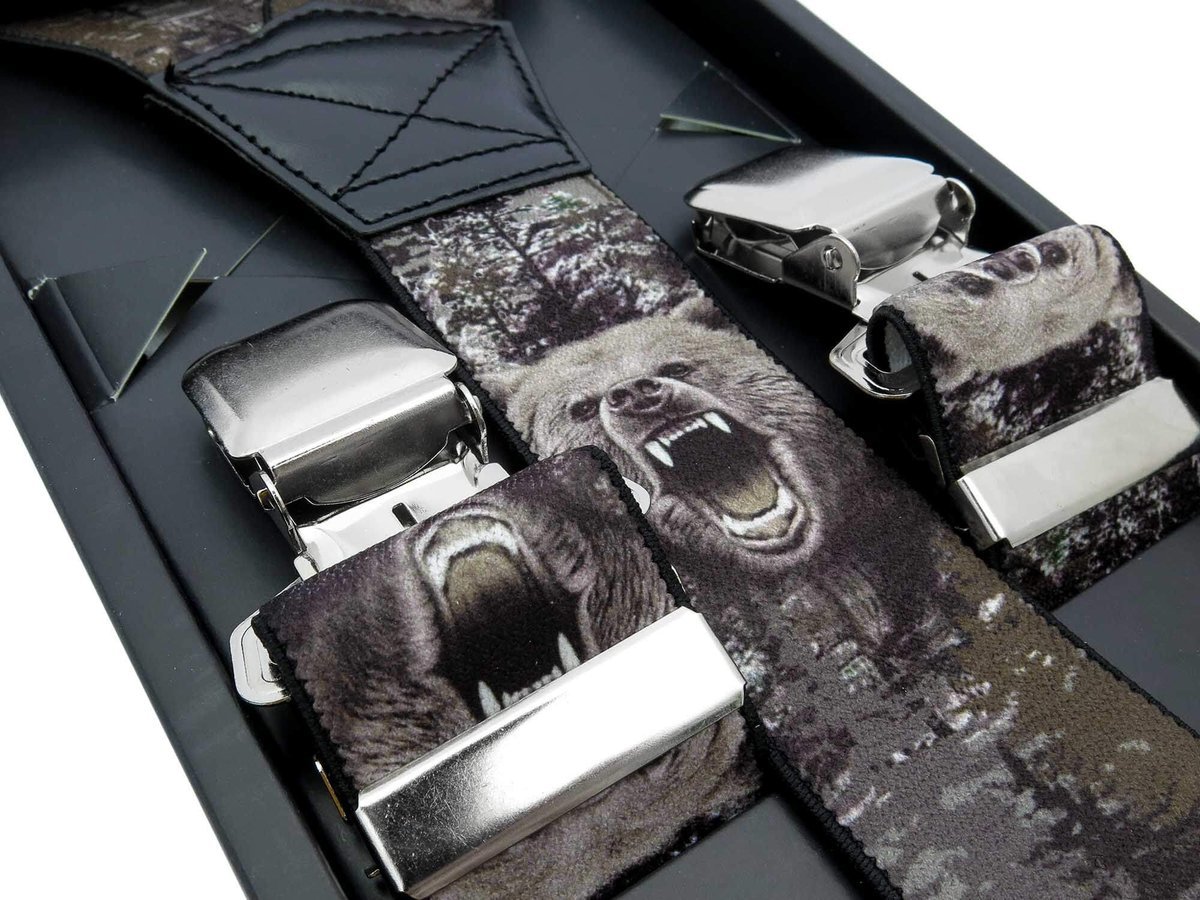 Szare szelki do spodni - niedźwiedzie SZ127