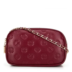 Damska crossbody ze skóry na łańcuszku bordowa - Torebki damskie - miniaturka - grafika 1