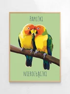 Obrazy i zdjęcia na płótnie - Plakat Papużki nierozłączki - miniaturka - grafika 1
