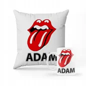 Gadżety dla niej i dla niego - ZESTAW PODUSZKA + KUBEK PREZENT DLA DZIECKA THE ROLLING STONES + IMIĘ #6 - miniaturka - grafika 1