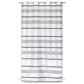 Zasłony - Zasłona na przelotkach 140 x 240 cm biała poziome pasy - miniaturka - grafika 1