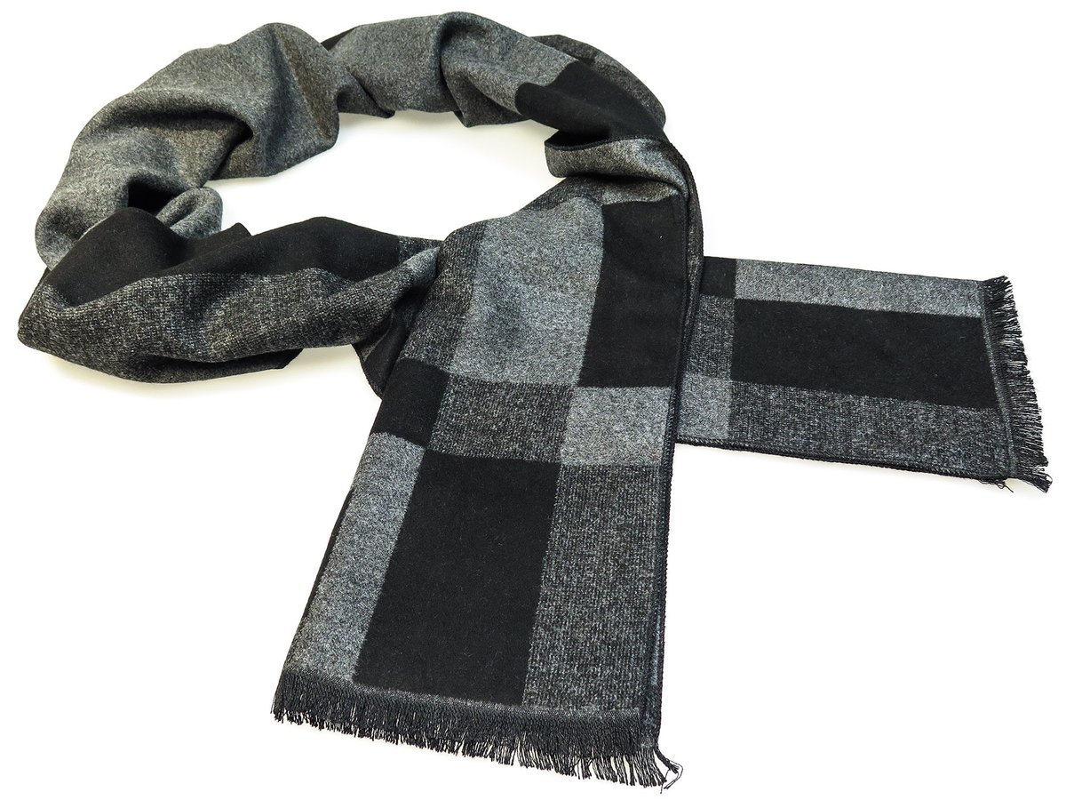 Szaro-czarny szalik męski R25