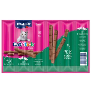 Vitakraft 20 + 4 gratis! Vitakraft Cat Stick Mini 24 x 6 g Kaczka i królik - Przysmaki dla kotów - miniaturka - grafika 2