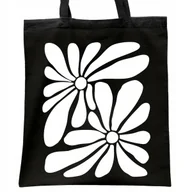 Torby i wózki na zakupy - Torba bawełniana czarna na zakupy Kwiaty Abstrakcja - miniaturka - grafika 1