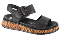Moda i Uroda OUTLET - Rieker Sandals W0800-00, Damskie, sandały, Czarne - miniaturka - grafika 1