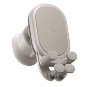 Ładowarki do telefonów - Uchwyt grawitacyjny na kratkę Baseus z ładowarką indukcyjną 15W (beżowy) - miniaturka - grafika 1