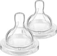 Smoczki do butelek - Silikonowy smoczek Philips AVENT Antykolkowy od 3 miesięcy 2 szt średni przepływ (SCY763/02) - miniaturka - grafika 1