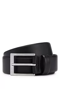 BOSS Erron Sz35 męski pasek z włoskiej skóry ze srebrnym zapięciem, czarny (Black1), 100 - Paski - miniaturka - grafika 1