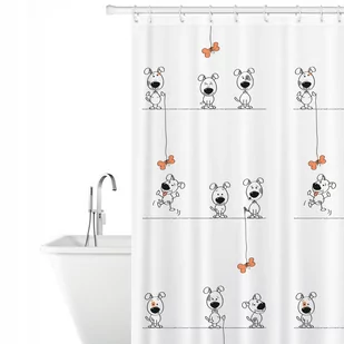 Tatkraft Funny Dogs tekstylna zasłona prysznicowa - Maty antypoślizgowe - miniaturka - grafika 1