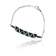 Bransoletki - ankabizuteria.pl Oryginalna bransoletka srebrna z zielonym opalem - miniaturka - grafika 1