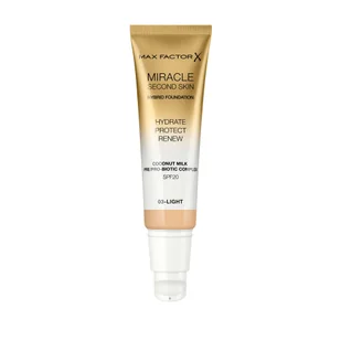 Max Factor Max Factor - MIRACLE SECOND SKIN - HYBRID FOUNDATION - Podkład nawilżający z filtrem SPF20 - 30 ml - 03 - LIGHT - Podkłady do twarzy - miniaturka - grafika 3