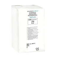 Apteczki i materiały opatrunkowe - PASOMED Kompresy włókninowe niejałowe 30G 4 warstwy 5cm x 5cm, 100 sztuk - miniaturka - grafika 1