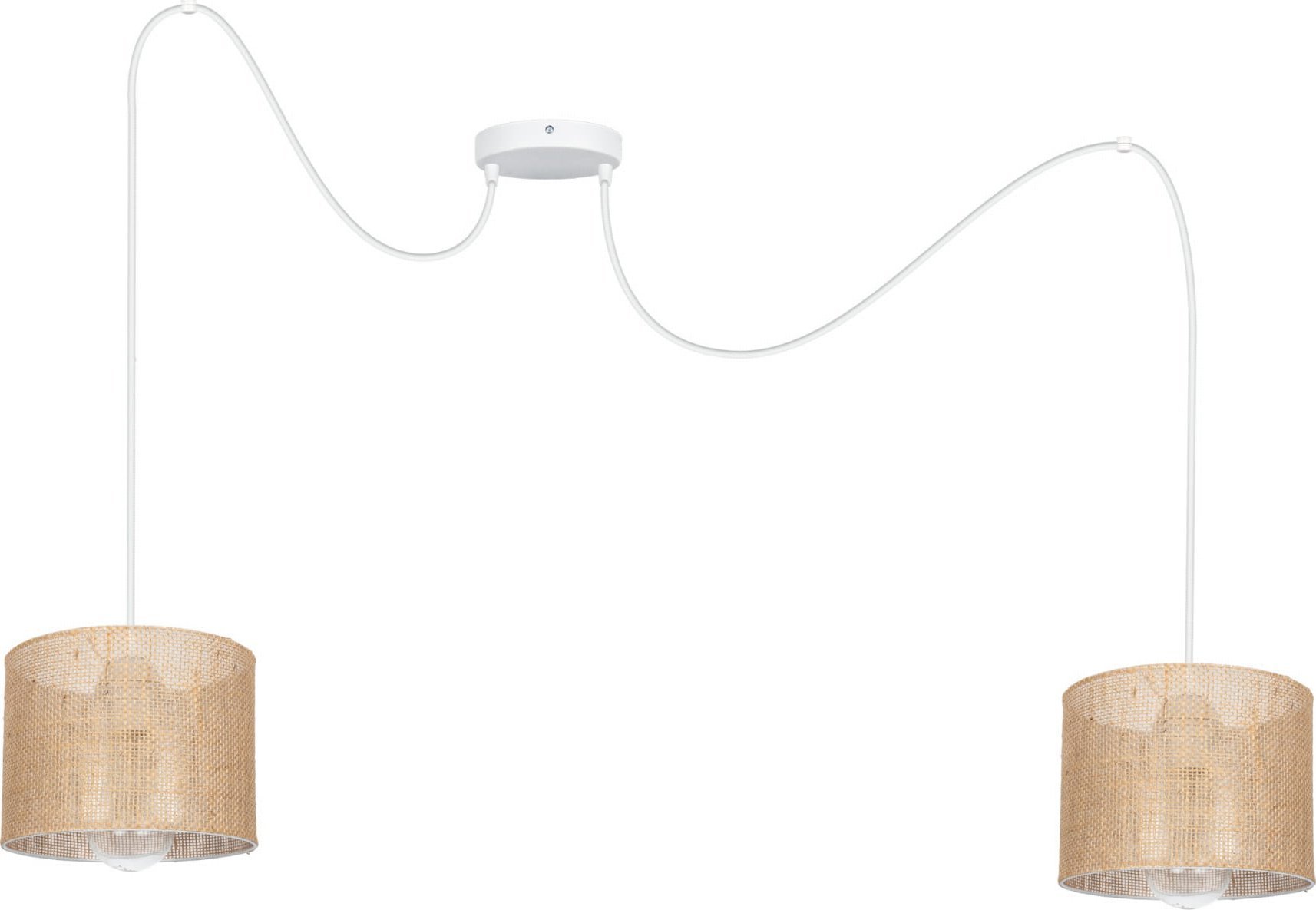 Lampa wisząca Solar Lampa sufitowa pająk BOHO len 2 żarówki biała