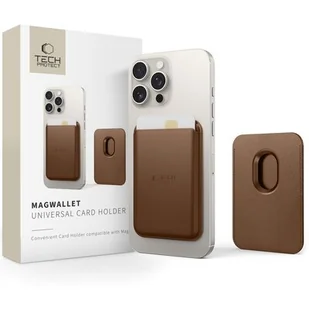 Etui TECH-PROTECT MagWallet MagSafe Brązowy - Etui i futerały do telefonów - miniaturka - grafika 1