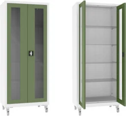 XSML.112.9010.6011 mobilna szafa lekarska 2-skrzydłowa 1-komorowa biało-zielona na kołach - Meble i wyposażenie gabinetów medycznych XSML.112.9010.6011 mobilna szafa lekarska 2-skrzydłowa 1-komorowa biało-zielona na kołach - Meble i wyposażenie gabinetów medycznych - miniaturka - grafika 1