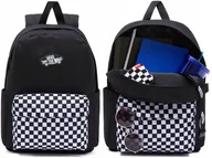 Plecaki szkolne i tornistry - Plecak Szkolny Vans Old Skool Czarny Klasyk Realm Checkerboard Szachownica - miniaturka - grafika 1