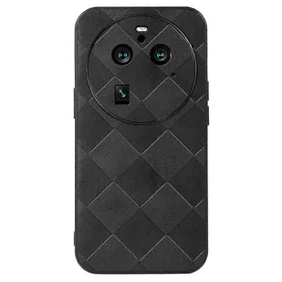 Dla Oppo Find X6 Pro Anti-drop Etui na telefon Siatka Tekstura Powlekany skórą PC + TPU Pokrowiec - Wielobarwny Black - Etui i futerały do telefonów - miniaturka - grafika 1
