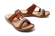 Klapki i japonki damskie - RIEKER 60821-24 brown combination, klapki damskie - Rieker - miniaturka - grafika 1