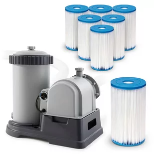 Pompa filtrująca 9463 l/godz + 7 filtrów papierowych, węże i złączki - Akcesoria do basenów - miniaturka - grafika 1