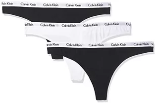 Majtki damskie - Calvin Klein Thong 3pk Stringi Kobiety, Czarny, XS - grafika 1
