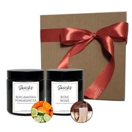 Świece - Zestaw prezentowy  świec sojowych 2 x 120 ml BERGAMOTKA POMARAŃCZA, ROSE WINE - miniaturka - grafika 1