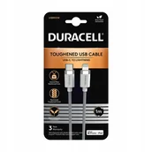 Kable USB - DURACELL 1M Biały Nylonowy Kabel USB-C / Lightning(iPhone) - miniaturka - grafika 1