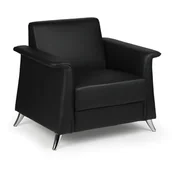 Fotele - B2B Partner Fotel skórzany FOREST, czarny 443110 - miniaturka - grafika 1