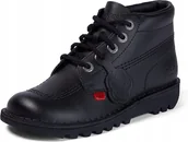 Botki damskie - Kickers Trzewiki Młodzieżowe Czarne Skóra 38 Żgl - miniaturka - grafika 1