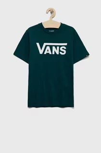 Koszulki dla chłopców - Vans t-shirt bawełniany dziecięcy kolor zielony z nadrukiem - grafika 1