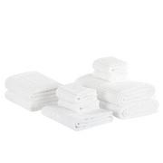 Ręczniki - Beliani Komplet 9 ręczników bawełniany biały AREORA - miniaturka - grafika 1