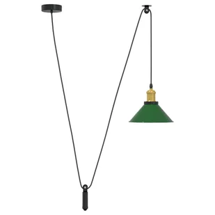 vidaXL Lampa wisząca z regulacją wysokości E27 połysk zielony - Lampy ogrodowe - miniaturka - grafika 1